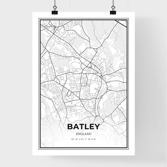 Batley England - Premium City Map Poster