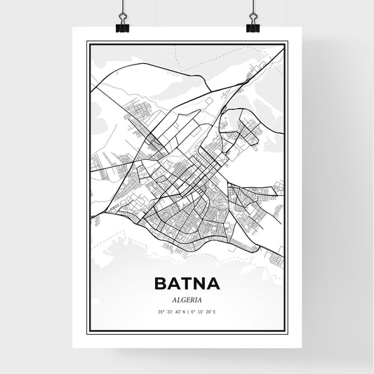 Batna Algeria - Premium City Map Poster