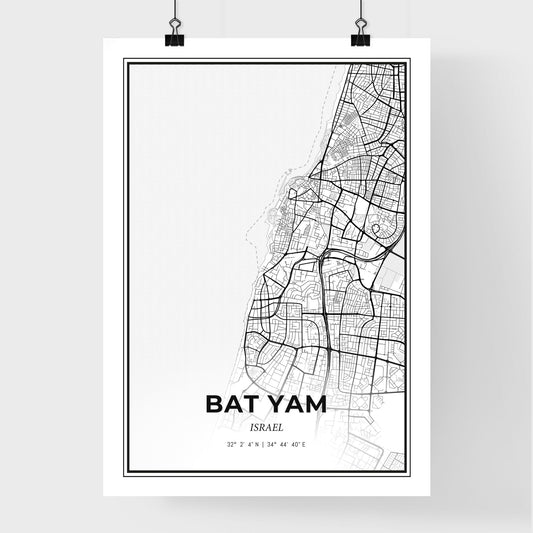 Bat Yam Israel - Premium City Map Poster