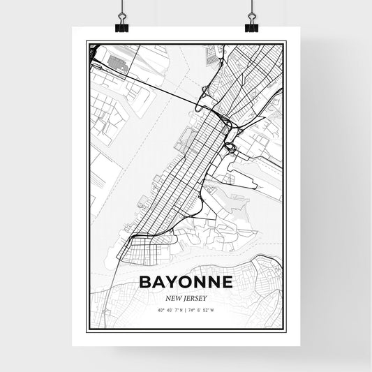 Bayonne New Jersey - Premium City Map Poster