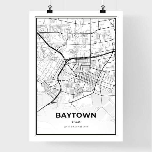 Baytown Texas - Premium City Map Poster