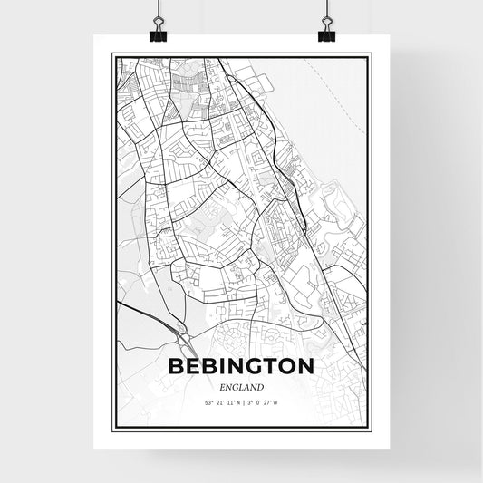 Bebington England - Premium City Map Poster