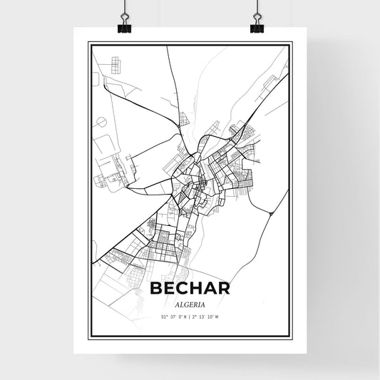 Bechar Algeria - Premium City Map Poster