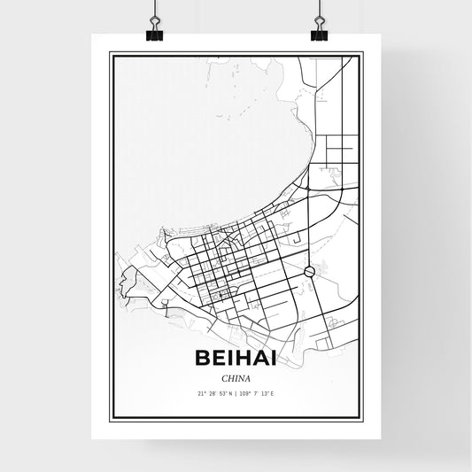 Beihai China - Premium City Map Poster