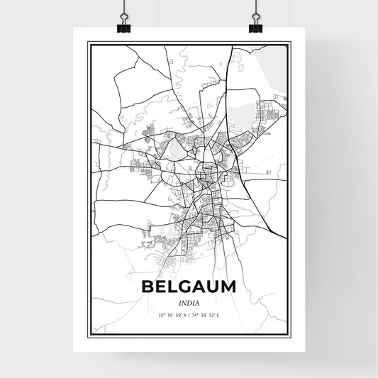 Belgaum India - Premium City Map Poster