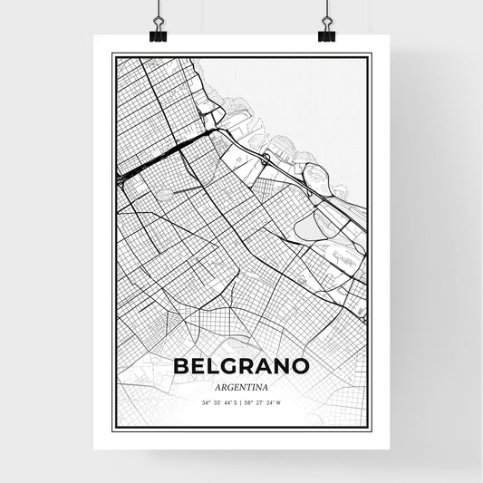 Belgrano Argentina - Premium City Map Poster
