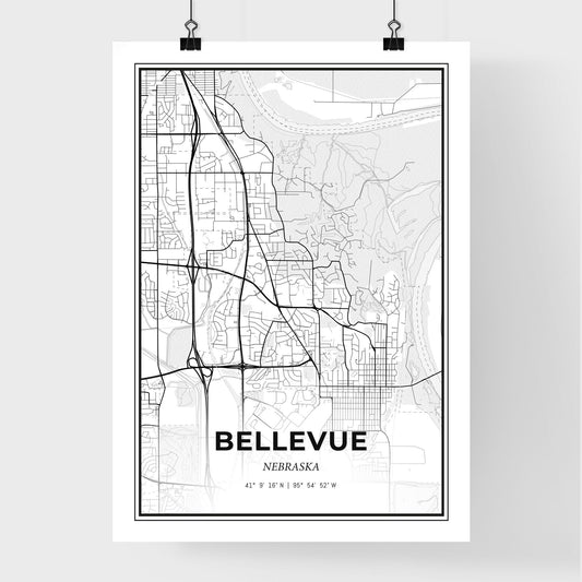 Bellevue Nebraska - Premium City Map Poster