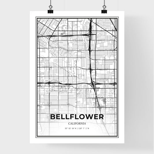 Bellflower California - Premium City Map Poster
