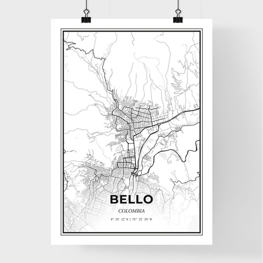 Bello Colombia - Premium City Map Poster