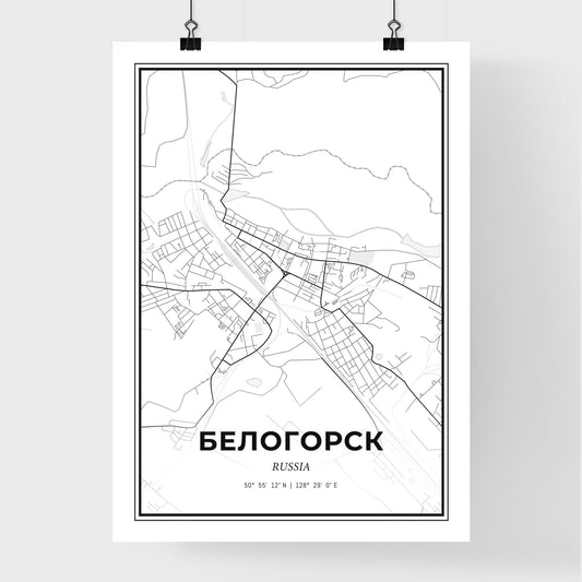 Belogorsk Russia - Premium City Map Poster