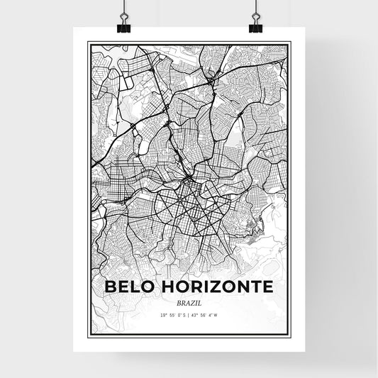 Belo Horizonte Brazil - Premium City Map Poster