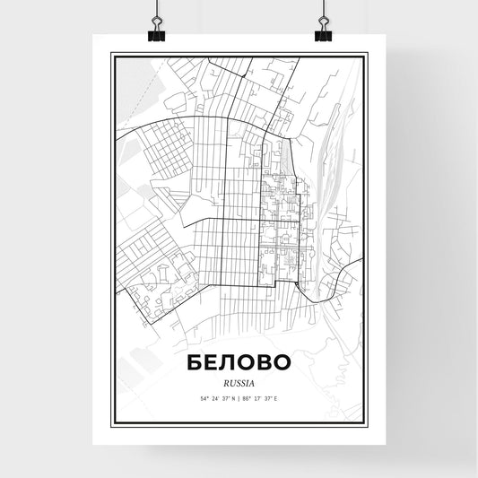 Belovo Russia - Premium City Map Poster