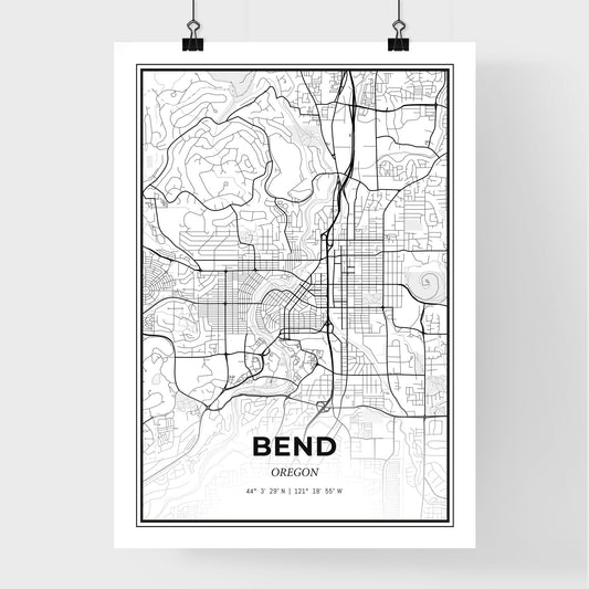 Bend Oregon - Premium City Map Poster
