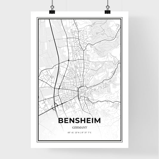 Bensheim Germany - Premium City Map Poster