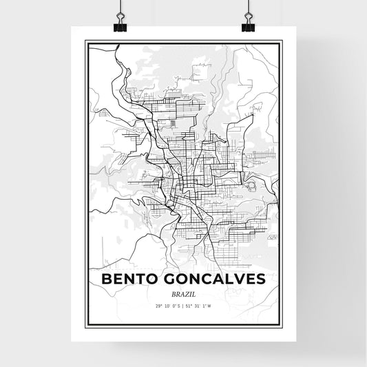 Bento Goncalves Brazil - Premium City Map Poster