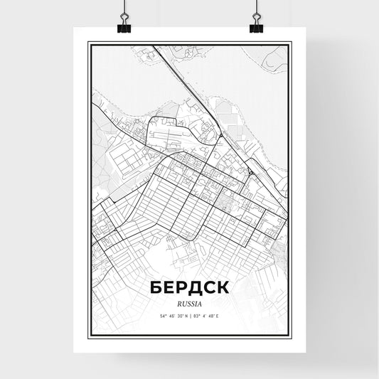 Berdsk Russia - Premium City Map Poster