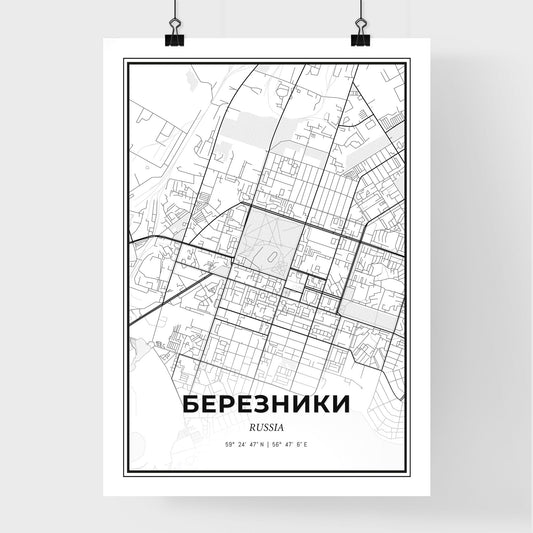 Berezniki Russia - Premium City Map Poster