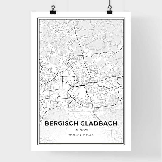 Bergisch Gladbach Germany - Premium City Map Poster