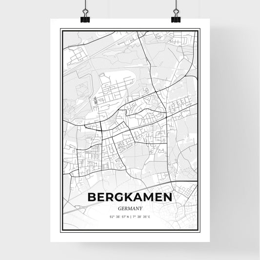 Bergkamen Germany - Premium City Map Poster