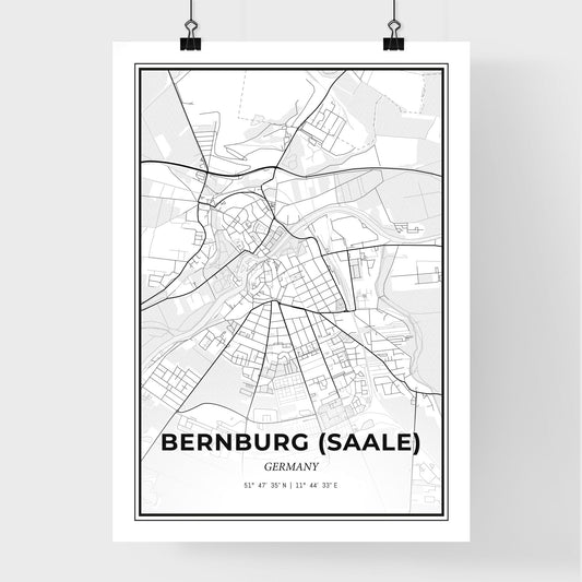 Bernburg (Saale) Germany - Premium City Map Poster
