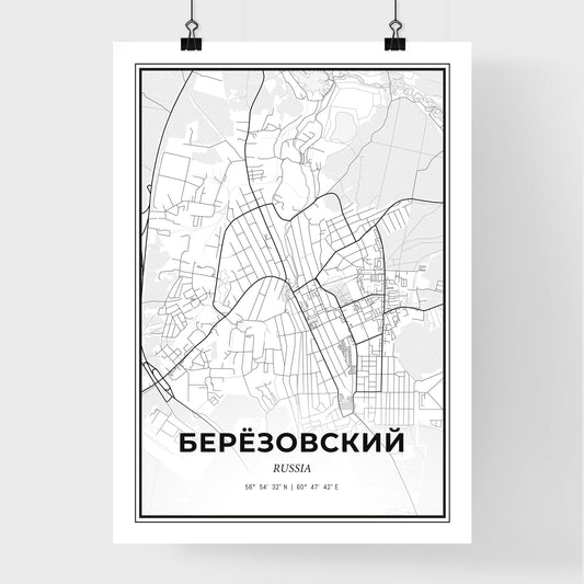Beryozovsky Russia - Premium City Map Poster