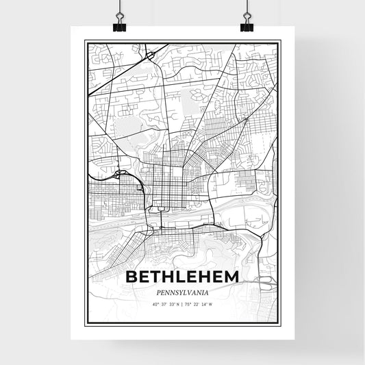 Bethlehem Pennsylvania - Premium City Map Poster