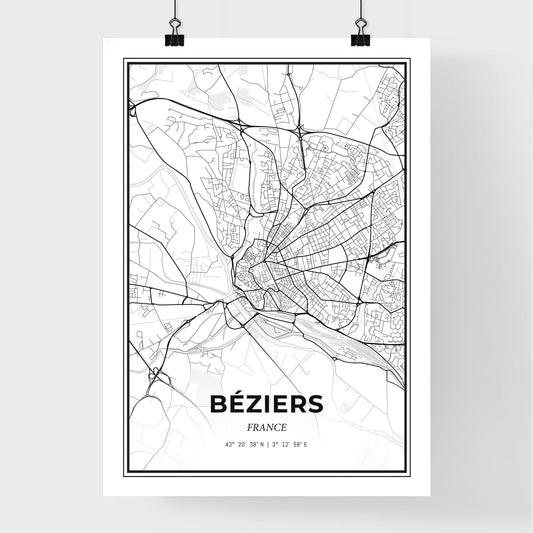Béziers France - Premium City Map Poster