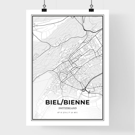 Biel/Bienne Switzerland - Premium City Map Poster