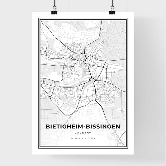 Bietigheim-Bissingen Germany - Premium City Map Poster