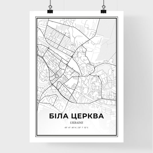 Bila Tserkva Ukraine - Premium City Map Poster