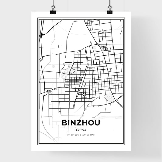 Binzhou China - Premium City Map Poster