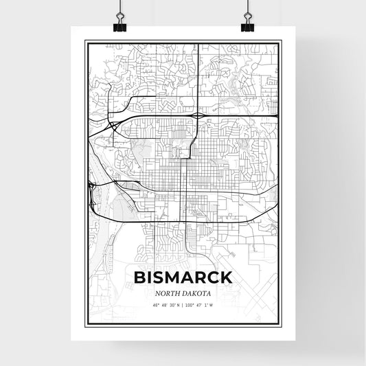 Bismarck North Dakota - Premium City Map Poster