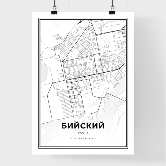 Biysk Russia - Premium City Map Poster