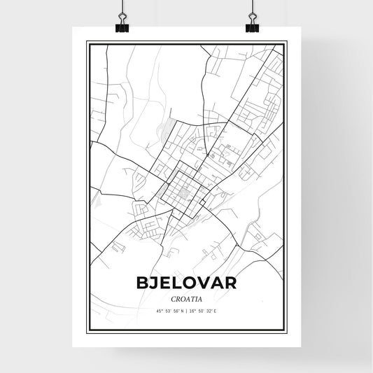 Bjelovar Croatia - Premium City Map Poster