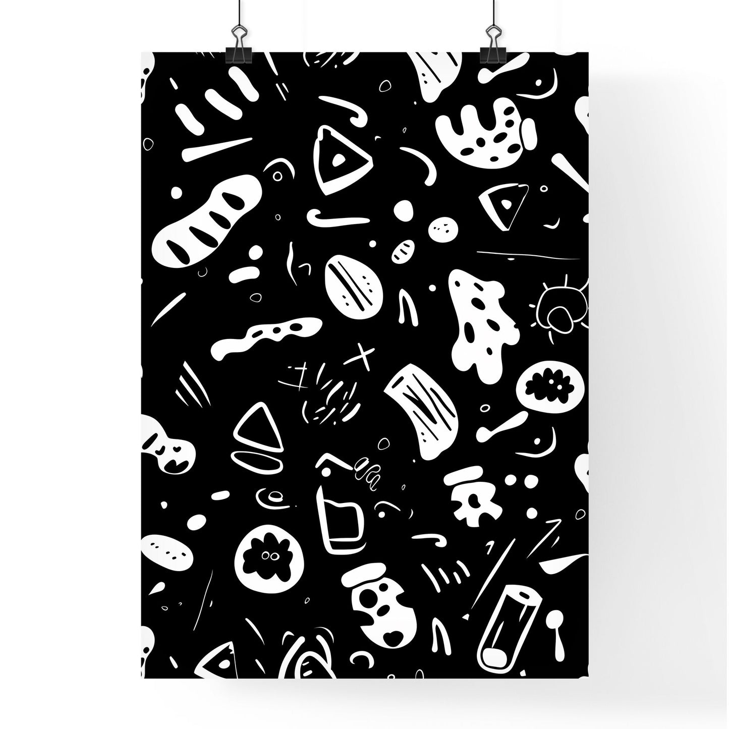 Black and white art craft doodle flat style brush strokes texture pattern with bright and vivid colors for multipurpose use Default Title