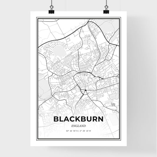 Blackburn England - Premium City Map Poster