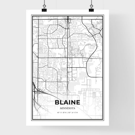Blaine Minnesota - Premium City Map Poster