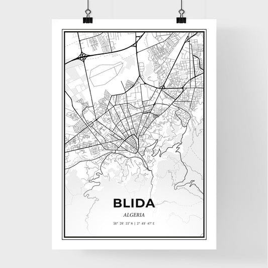 Blida Algeria - Premium City Map Poster
