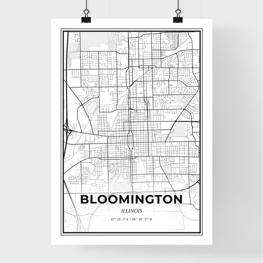 Bloomington Illinois - Premium City Map Poster
