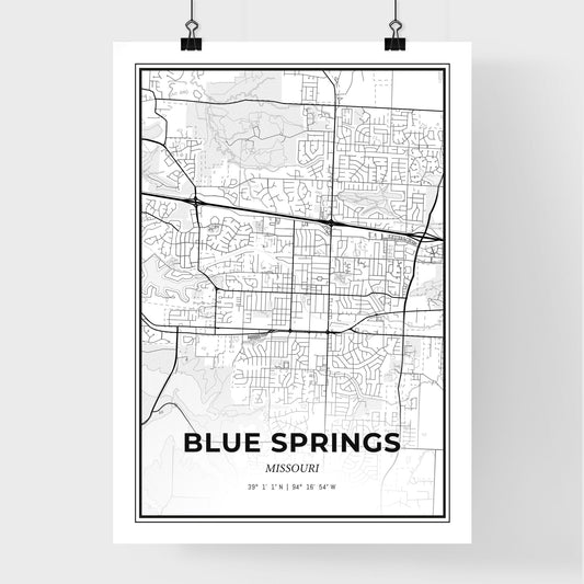 Blue Springs Missouri - Premium City Map Poster