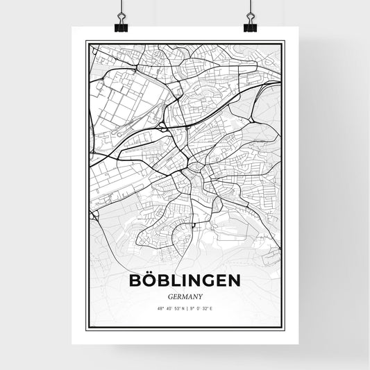 Boblingen Germany - Premium City Map Poster