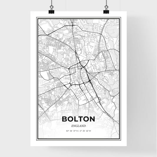 Bolton England - Premium City Map Poster