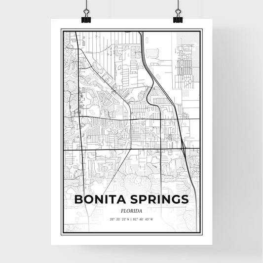 Bonita Springs Florida - Premium City Map Poster