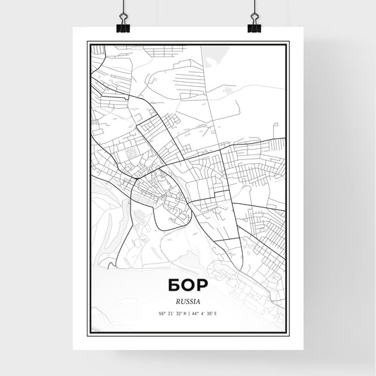 Bor Russia - Premium City Map Poster
