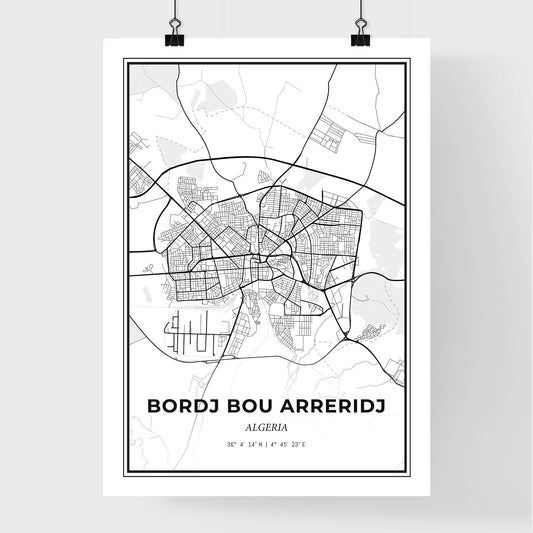 Bordj Bou Arreridj Algeria - Premium City Map Poster