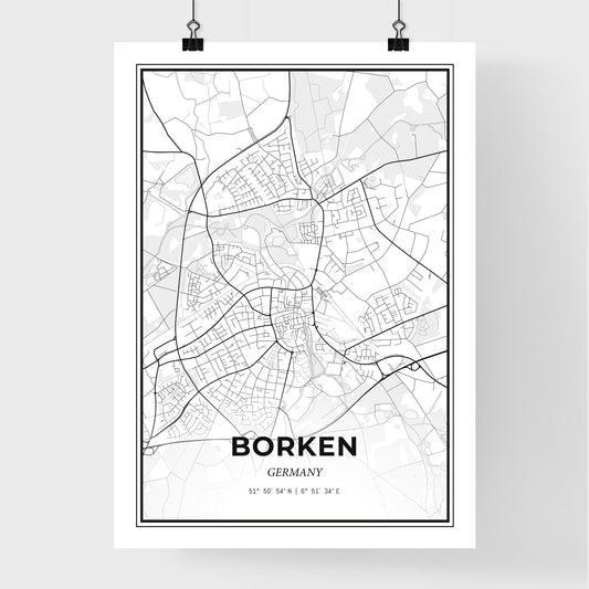 Borken Germany - Premium City Map Poster