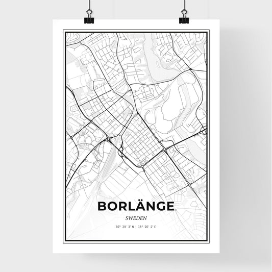 Borlänge Sweden - Premium City Map Poster