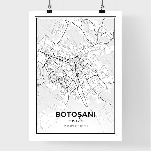 Botoșani Romania - Premium City Map Poster