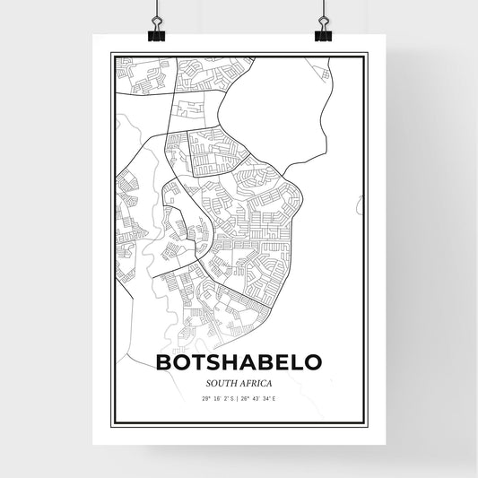 Botshabelo South Africa - Premium City Map Poster