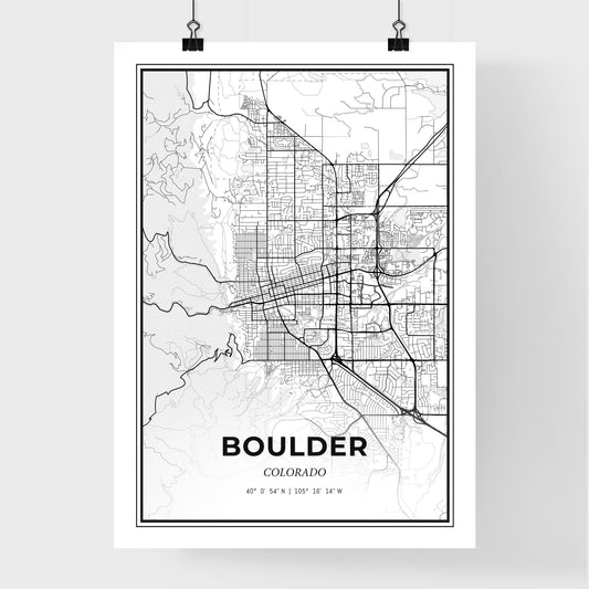 Boulder Colorado - Premium City Map Poster